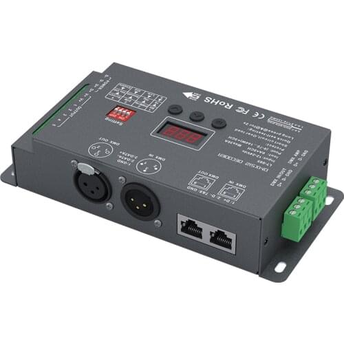 New Led DMX Decoder DC12V 24V Input;6A 5 Channel Max 30A 720W Output RGB RGBW Constant Voltage XLR-3/RJ45 Green Terminal Port