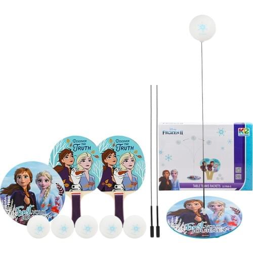 Disney frozen 2 elastic flexible shaft table tennis training device self-training artifact childrens racket indoor home toys