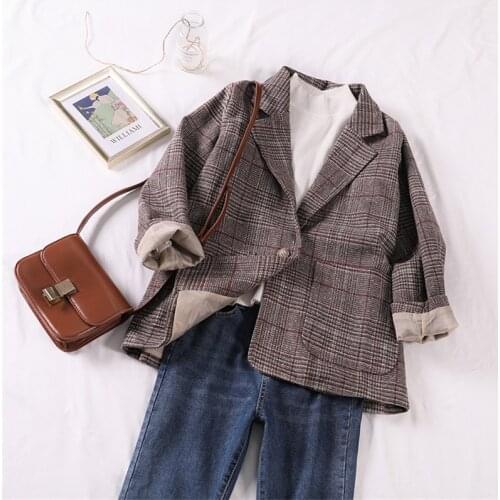 OKXGNZ Women's Tweed Blazers