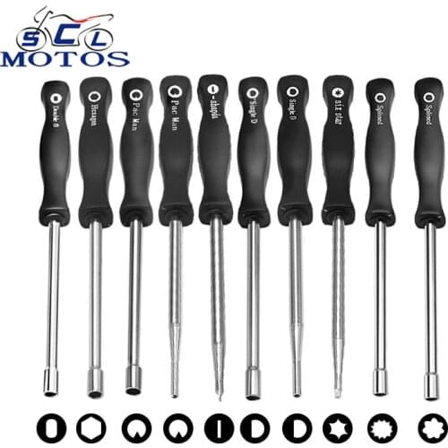 Sclmotos- 3pcs/5pcs/8pcs/10pcs Screwdriver Carburetor Adjustment Hand Tool Single D Double D Hexagon Hex Socket Splined 21T Set