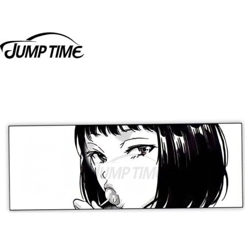 Jump Time 13cm x4cm Car Sticker Cool Girl Anime Slap Decals Funny Motorcycle Windshield Camper Waterproof Vinyl Car Decor