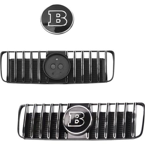 GRC Radiator Grille W/B Logo Silver Plating For TRX4 G500 TRX6 G63 Benz #G162BP RC car parts