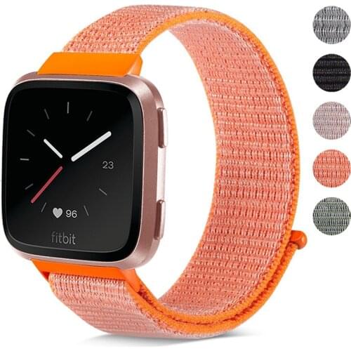 Sport Nylon Loop Band for Fit bit Versa Watch Bands Magnetic Closed Woven Replacement Straps Wristband for Fit bit Versa Fitness