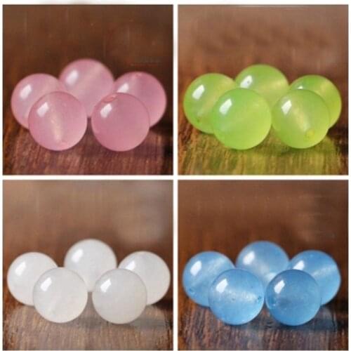 STENYA Gem Natural Stone Agat Jewelry Findings Loose Beads Bracelet Round Shape Accessories Chalcedony Quartz