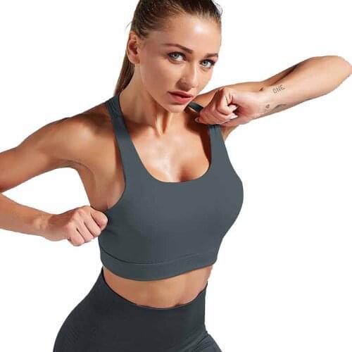High Impact Sports Bra with Pad Push Up Seamless Brassiere Top Women Fitness Gym Bra Workout Vest Top Sports Wear Active Tank