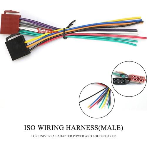 Universal Male ISO Wiring Harness Car Stereo Connector Adapter Plug Wire Cable Auto Radio Power Adaptor 12-001