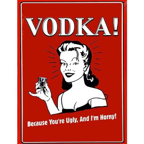 Vodka Metal Tin Sign 8x12 Inch Decor Travel