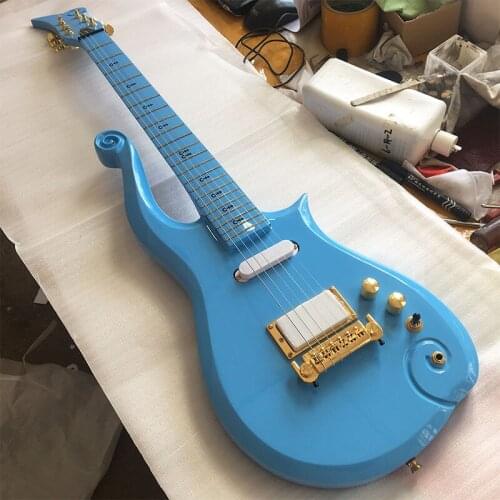 High quality 6 string electric guitar Wang Ziyun electric guitar, blue paint, gold accessories, support custom free shipping