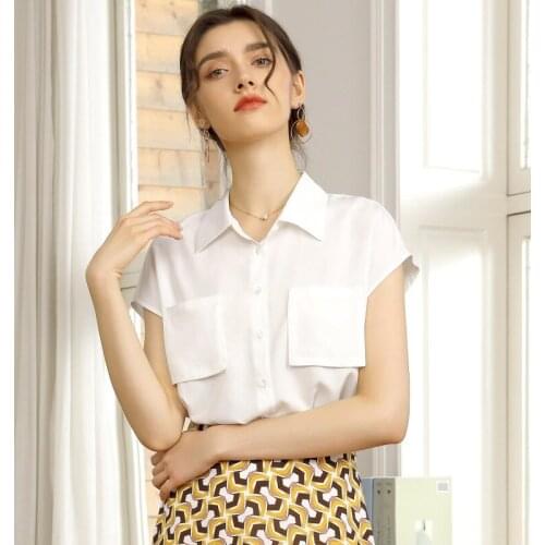 2021 summer women loose blouse fashion simple sleeveless three-dimensional stitching chiffon shirt women