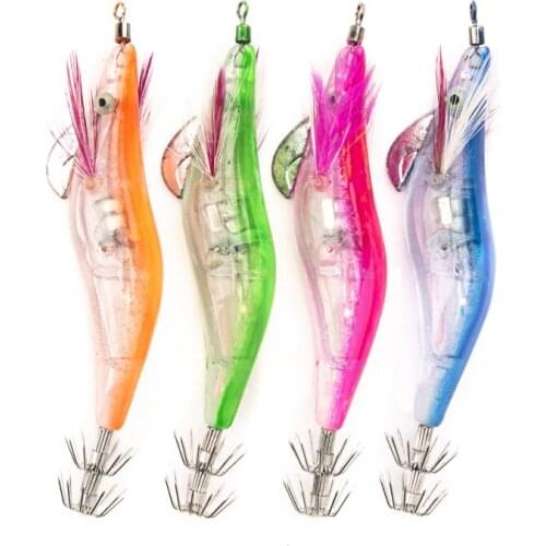 1PC 10cm LED Electronic Luminous Squid Prawns Night Squid Fishing Jigs Lure Bass Bait Fish Soft Lure New