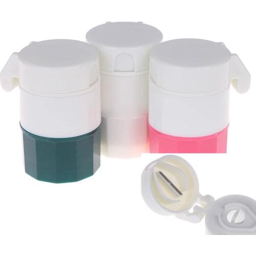 1PCS 4 in 1 Portable 4 Layer Powder Tablet Grinder Powder Pill Cutter Medicine Splitter Box Storage Crusher