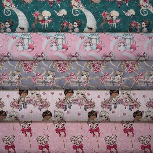 140cm*50cm Cartoon Printed Polyester Fabric Cotton Patchwork For Sewing Dress Cloth Making Puppet L3764