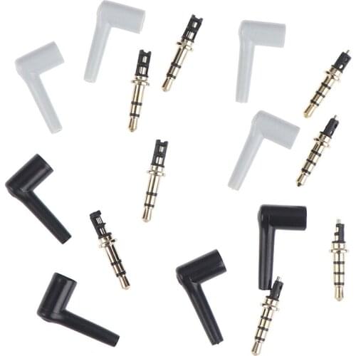 2pcs/lot New 90 Degrees 3.5mm Stereo Headset Plug Jack 3 4 Pole 3.5 Gold Plated