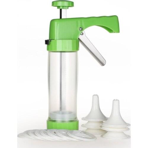 23Pcs Cookie Press Maker Machine DIY Cookie Tools Icing Gun Kit With 16Pcs Cookie Cutter Mold 6Pcs Cake Dessert Decoration Tips