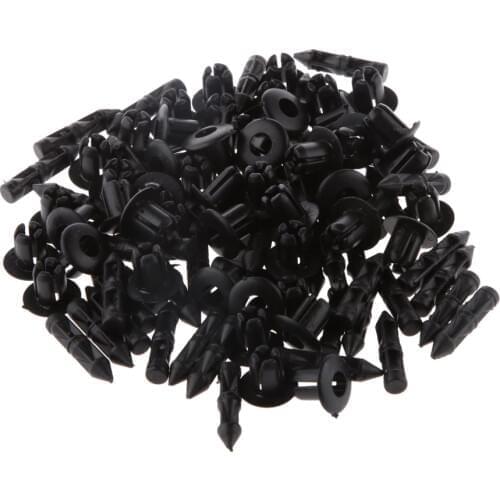 50pcs Nylon Bumper Shield Fastener Rivet Clips Auto Body Clips 6mm 0.24inch for Yamaha YZF R1 R6 RoadStar Bumper Fastener Clips