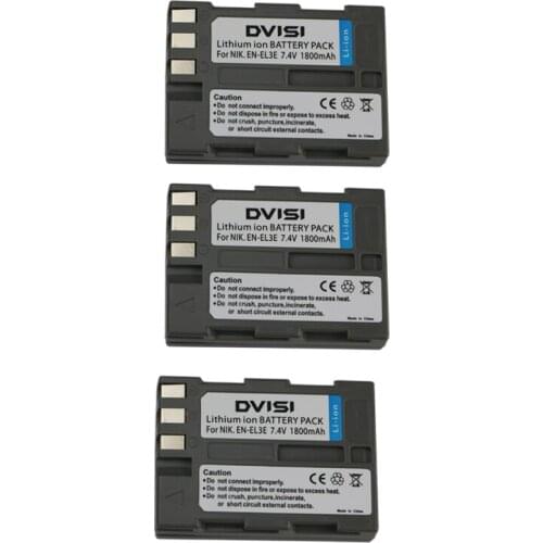 3Pcs 7.4V 1.8Ah EN-EL3e EN EL3e ENEL3e Rechargeable Camera Battery for Nikon D90 D700 D300 D80 D70 D50 D200 D300s D100 D70s