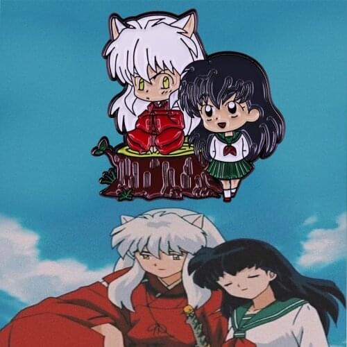 Inuyasha And Kagome Love Pin Brooch Japan Anime Fan Art Romance Collection