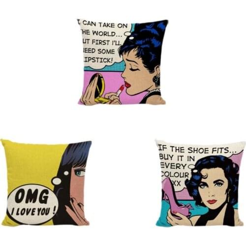 Cushion Covers Popular Portrait Watercolor Lipstick Love Heart Heels Couch Decor Beach Seats Garden Bedroom Throw Pillow Cases