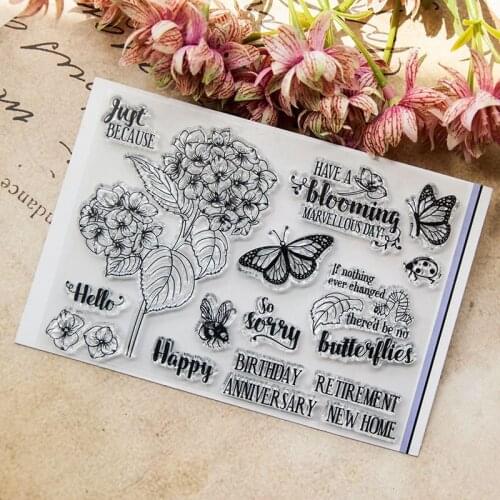 Flower With Best Wishes Clear Transparent Stamp Seal For DIY Scrapbooking Rubber Stamp Card Making Album Decoroation Crafts
