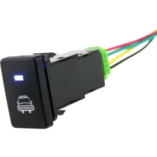 Headlight Pattern Blue LED Push Button Switch 12V For Toyota Camry 4Runner