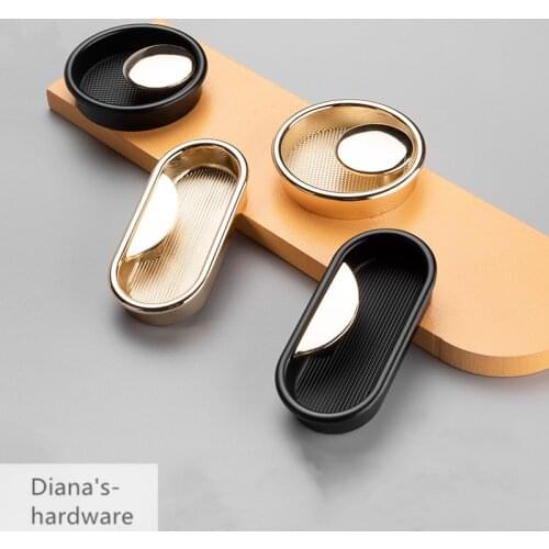 Tatami Hidden Door Handle Zinc Alloy Wardrobe Recessed Flush Pulls Cover Floor Cabinet Handles Furniture Hardware Decoration