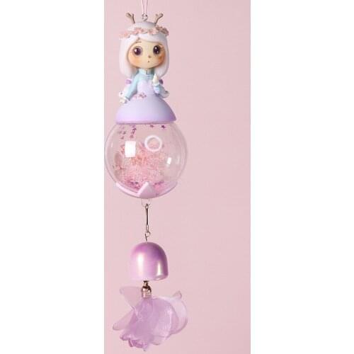 Cute Flower Elves Wind Chime Kids Baby Room Home Door Decoration Bell Pendant Birthday Gift Fairy Girl Resin Wind Bell