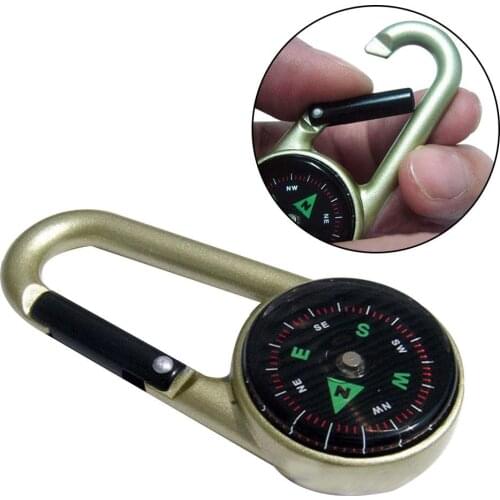 Multifunctional Portable Outdoor Climbing Camping Hiking Metal Carabiner Compass