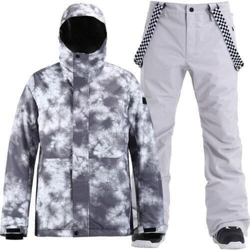 Winter New Ski Suit Mens Single Double Board Snow Village Travel Waterproof Windproof Breathable Warm Snow Jacket+trousers