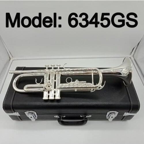 Music Fancier Club Bb Trumpet 6345GS Silver Plated Music Instruments Profesional Trumpets Student Included Case Mouthpiece