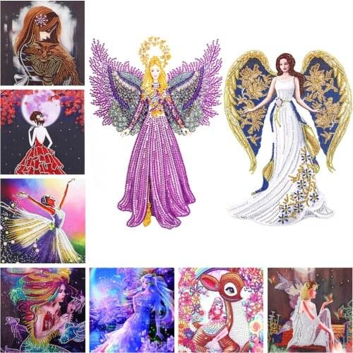 Part Special-shaped Drill Beauty Girl Diamond Painting Home Decoration Gift Hanging Painting Characters Diamond Painting 30x40cm