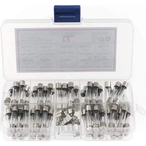 72pcs/Box 6x30mm Fuse Assorted Kit Fast-Blow Glass Fuses 0.5A 1A 2A 3A 5A 10A 15A 20A 30AMP Quick Blow Car Glass Tube Fuses Set