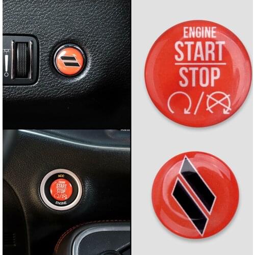 2pcs Car Engine Start Stop & Tailgate Switch Button Cover Trim Sticker Fit For Dodge Challenger Charger 2010-2016 2017 2018 2019