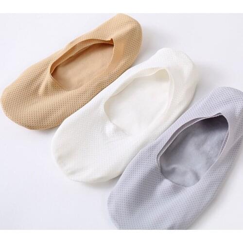 3 Pairs Men Breathable Ice Silk Socks Low Cut Liner Non Slip Thin Invisible Sports Socks NIN668
