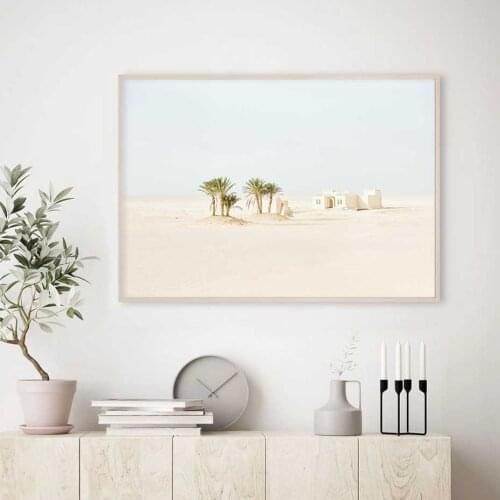 Palm Tree White Concrete Building Canvas Paintings Wall Art Pictures Posters and Prints for Living Room Kitchen Home Decor