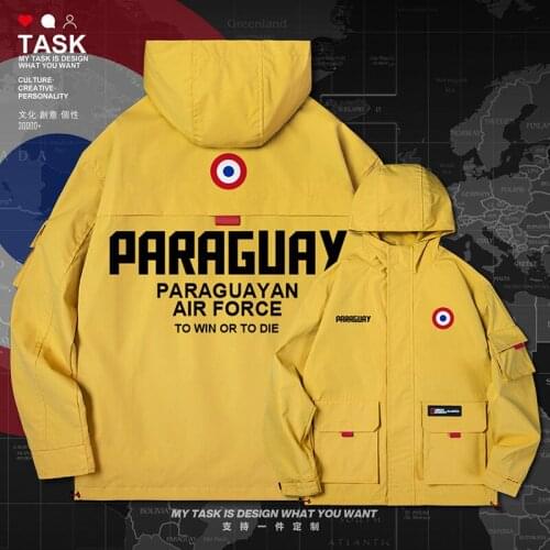Paraguay PRY men jacket hooded air force logo army fan trench coat men mens Military windbreaker mens casual autumn clothes