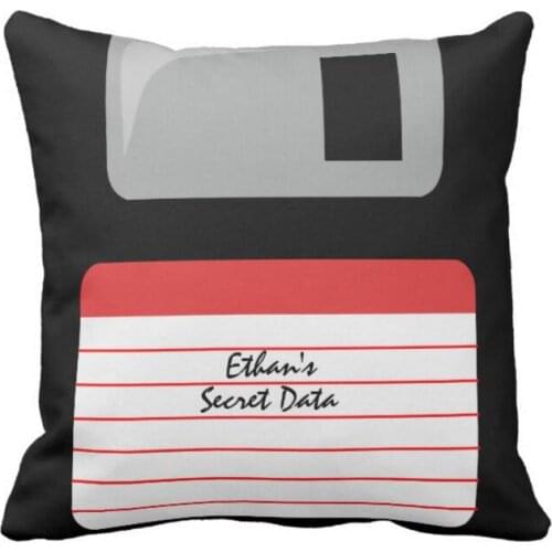 Personalised Floppy Disk Cushion Cover Geek Custom Diskettes Throw Pillow Case Personalized Computer Game Decor Xmas Gifts 18"