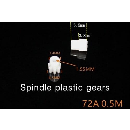 10PCS 72A spindle plastic gears Straight teeth 7T 2mm 0.5M DIY toy accessory motor gear