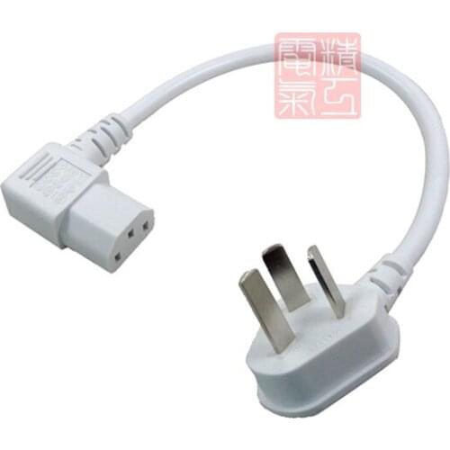 Elbow Design 3 Prong Plug PC Portable Power Cord Computer IEC320 C13 Short Cable 20cm Left Angled