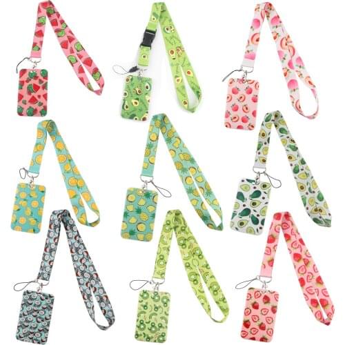 BG667 Watermelon Cartoon Lanyard Keychain Fruit Lanyards for Badge ID Cell Phone Rope Neck Straps Accessory Gift