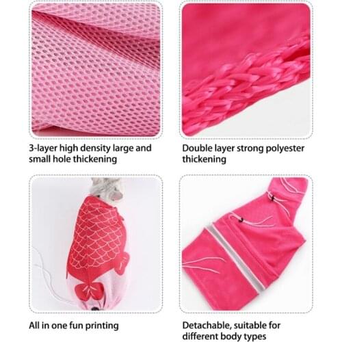 Cat Grooming Bag Bathing Shower Mesh Bag Adjustable Multifunctional Breathable Polyester Anti-Bite Anti-Scratch Cat Restraint Ba