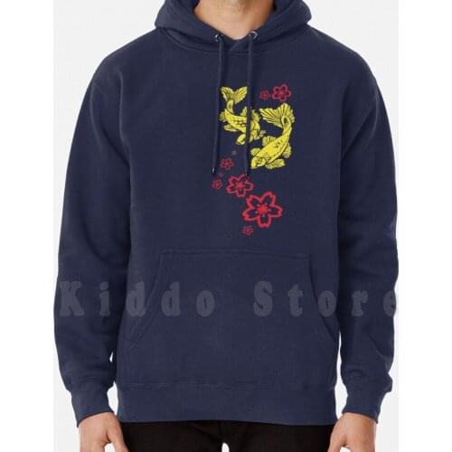Koi Sakura 2 hoodies long sleeve Fish Flowers Japan Japanese Koi Sakura