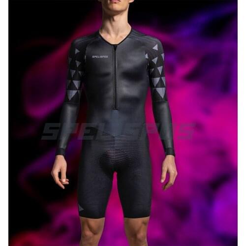 SPELISPOS Team Triathlon Cycling Skinsuits Men Road Bike Clothes Long Sleeve Mountain Racing Bicycle Jumpsuit Maillot Ciclismo
