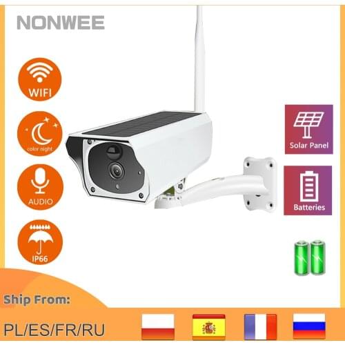 Solar Powel WiFi Camera Wire-Free Battery Outdoor Waterproof IP Camera 1080P Security CCTV Video Camera Two Way Audio PIR Motion