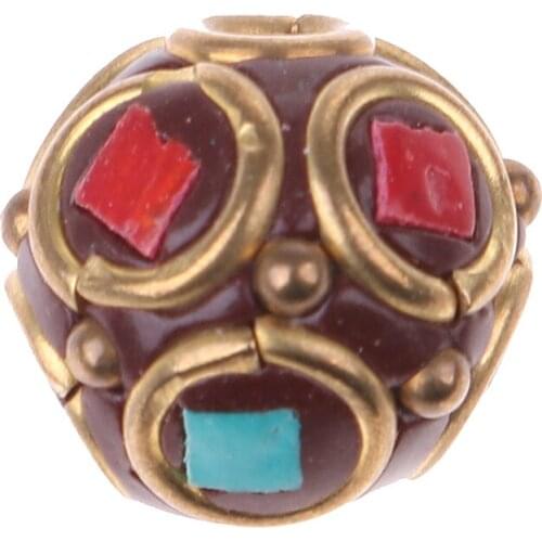 Nepal Handmade Tibetan Beads Brass Spacer Beads for Bracelets Jewelry Parts