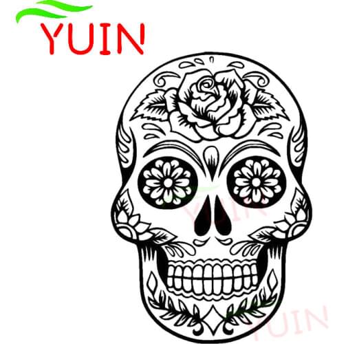 Skull Head Funny Car Sticker Personality Pattern Cars Accessories PVC Body Window Decoration Waterproof Sunscreen Stickers
