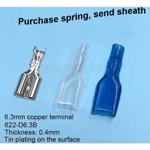 100Pcs(50Sets) 6.3mm 622-D6.3B Female Crimp Terminal Connector Silver Car Speaker Electric Wire Connectors Set