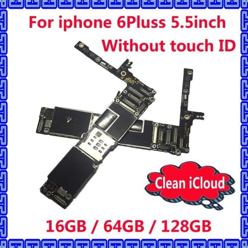 16GB / 64GB / 128GB Original motherboard for iphone 6 Plus without touch ID,unlocked iCloud mainboard+chips for iphone 6Plus