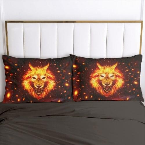 3D Printed Black Series Wolf 100% Polyester 2 pcs Pillowcase Printed Home Decorative Pillowcse Pillow Cover Decoraion Bedclothe
