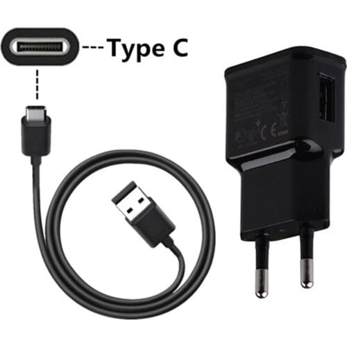 5V 2A EU Plug Wall USB adapter & Type C USB Data Charger Cable For Samsung A7 2018 A3 A5 2017 S10 S9 S8 A40 One Plus 7 6 5 LG G6