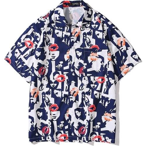 #7307 Vintage Shirt Men Short Sleeve Summer 2020 Hawaiian Shirt For Men Beach Holiday Tops Loose Casual Shirt For Man Retro
